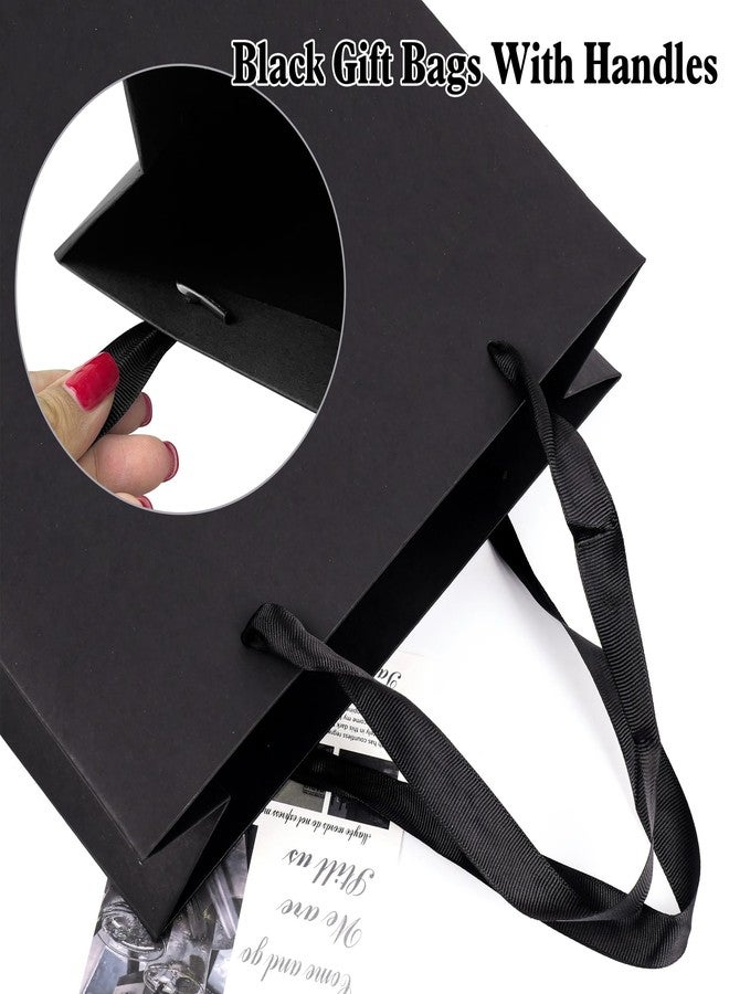 KEEPARTY Assorted Sizes Black Gift Bags with Ribbon Handles Kraft Paper Shopping Bags with Tissue Paper for Party Business Wedding Birthday Graduation Fathers Day (Black 6, 9 , 12.6 Inches, 6 Inches, 9 Inches, 12.6 Inches) - Image 5